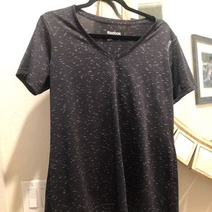 Reebok black lightweight womens tee workout top shirt size L